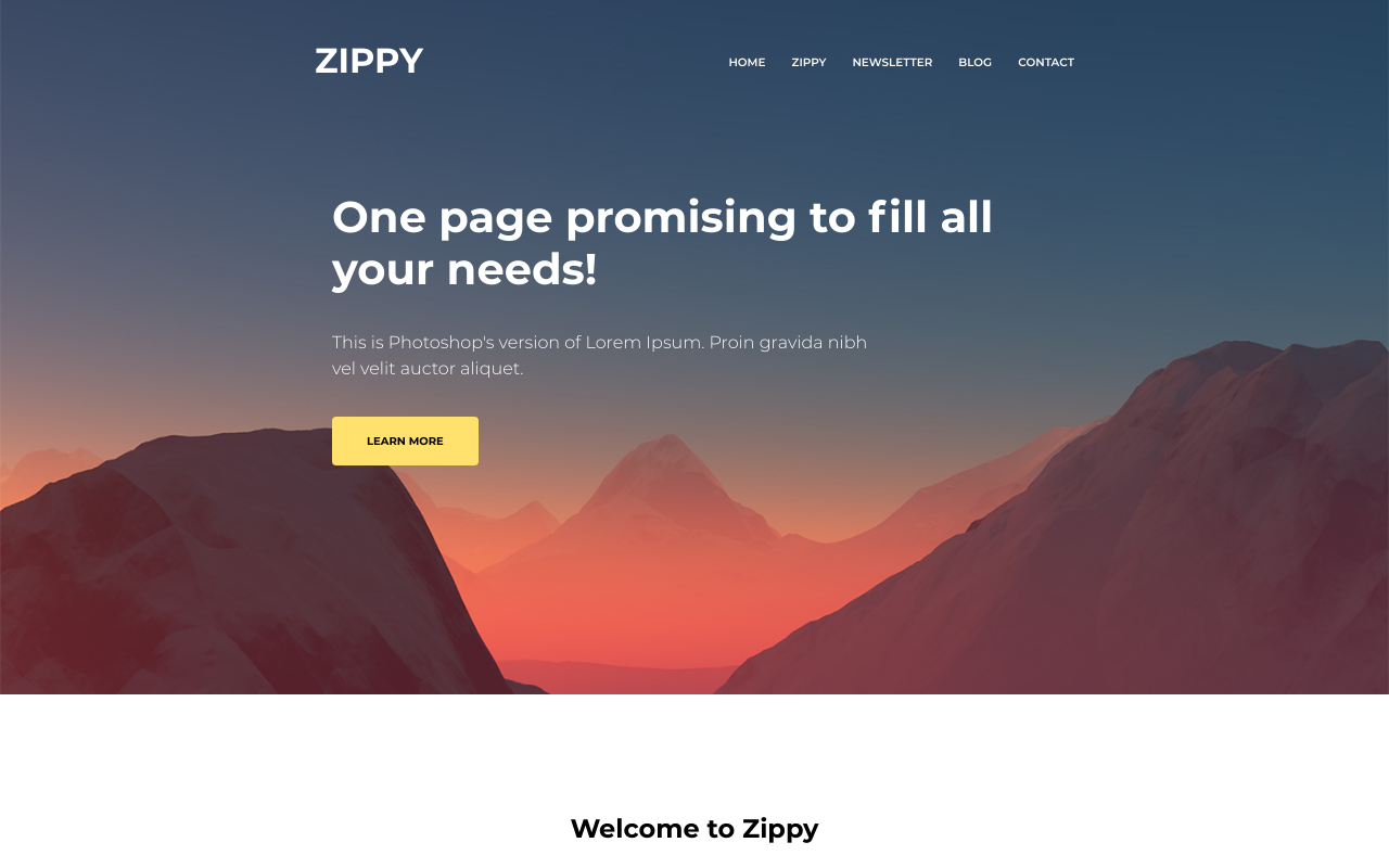 A mockup photo of a website